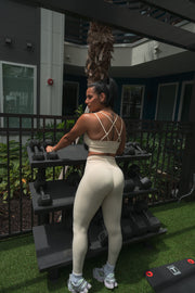 Ivory Cobra Elegance Activewear Set (Leggings & Top)